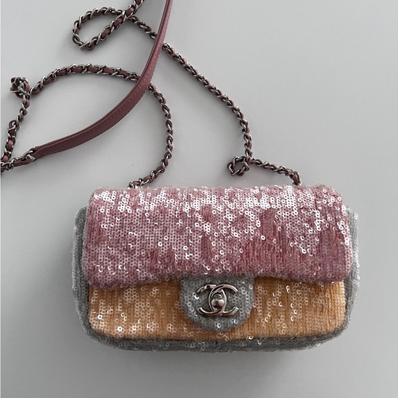 CHANEL Handbags - Chanel waterfall sequin mini rectangle flap bag
